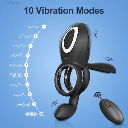 Couple Vibrator Sex Cockring with Dual Motor Delay Ejaculation Penisring Remote Control Cock Penis Ring Adult Sey Toys for Men