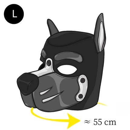 Sexy Charm Puppy Play Cosplay Mask Kit with Vibrant Full Head Ears Dog Hood for Couple BDSM Bondage Halloween Adult Sex Toys
