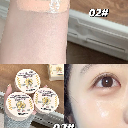 2-in-1 Double Layer Cushion Foundation Pressed Powder Natural Lasting Brightening Gege Bear Concealer Loose Powder Cushion Cream