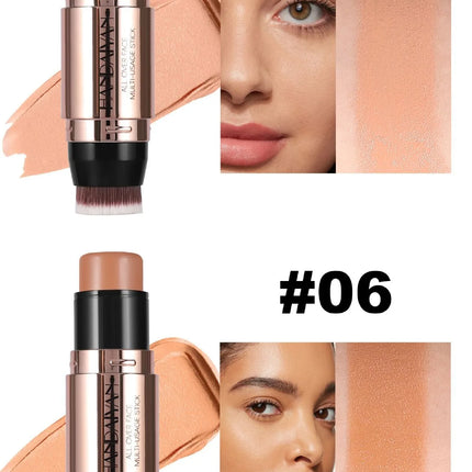 Double-head Face Bronzer Contour Stick Cream Makeup Light Dark Shadow Lasting Concealer Facial Brighten Contouring With Brush