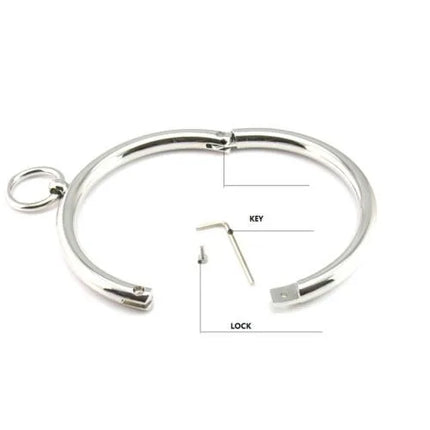 Metal Lockable Neck Cuff O-Ring Collar Choker Posture Bondage Choker Restraint BDSM Sex Toys for Women Adult Roleplay