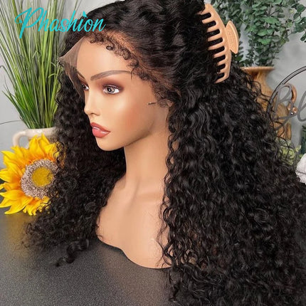 Phashion 26 28 Inch 13x6 Deep Curly Lace With Curly Baby Edges 6x6 Closure Real Hd Lace Melt Skin Full Frontal Only Human Hair
