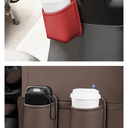 The multi-functional leather storage case for car water cups is suitable For VW Volkswagen Polo Tiguan Passat Golf Jetta Lavida
