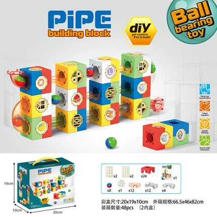 Building Block Set Marble Run Ball Bearing Toy for Children 3+ DIY Assembly Educational Construction Bricks Creative Puzzle Game