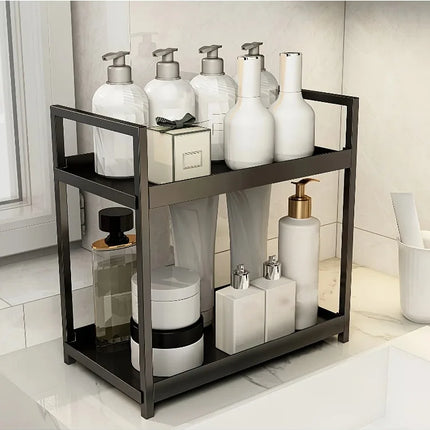 Countertop Bathroom Shelf, Integrated Vanity Table, Double-layer Skin Care Rack, Cosmetics Organizer for Home & Office Daily Use