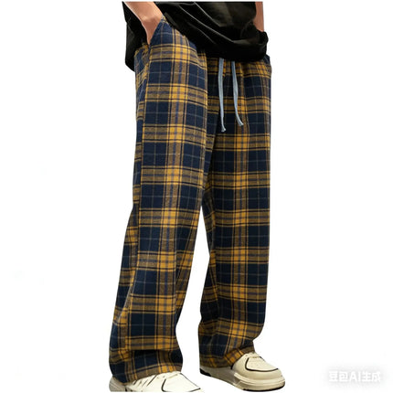 Red Checkered 3D Printed Pants for Men, Summer New Style American High Street Sports Pants, Casual Breathable Quick Drying Pants
