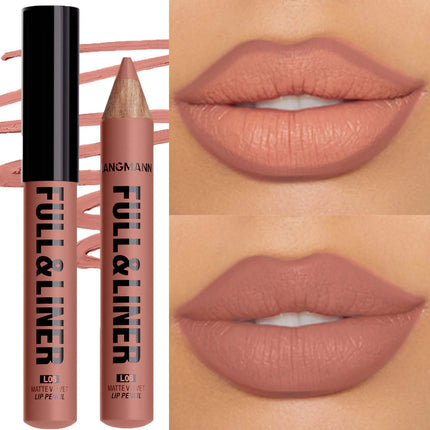 Waterproof Matte Lipliner Pencil Brown Contour Tint Lipstick Pen Long Lasting 12 Color Wooden Lip Liner Pencil Full-lip Makeup