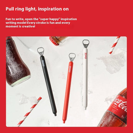 KACO Coca Cola Gel Ink Pen Pull Ring high-quality 0.5 dual-core ST head,Quick Drying Black stylo for office signing school suppl