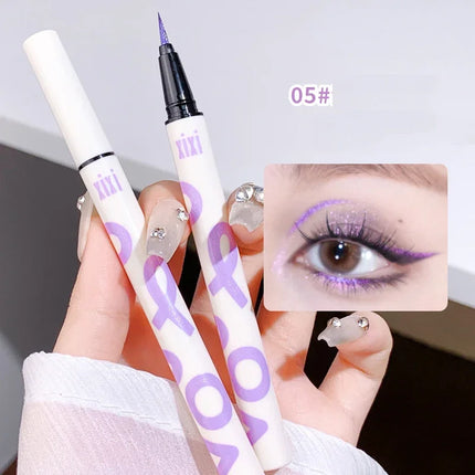 Liquid Aurora Blue Shiny Eye Liner Pen Glitter Phosphorescence Pigment Waterproof Shimmer Sparkling Eyeliners Diamond Eye Makeup