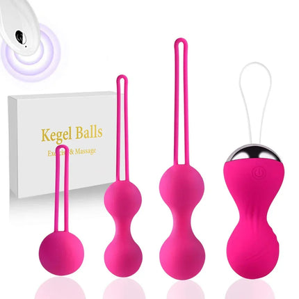 3/4pcs Kegel Vagina Balls Vibrator Wireless Remote Silicone Dumbbell Shrink Exercise Vibrating Eggs Sex Toys For Women Massager