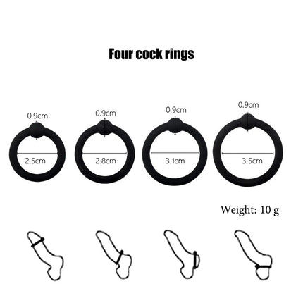 Set of 3-4 Silicone Semen Lock Ring Multiple Circular Models Safe Odorless Cock Ring for Men Persistent Stimulation Sex Toys