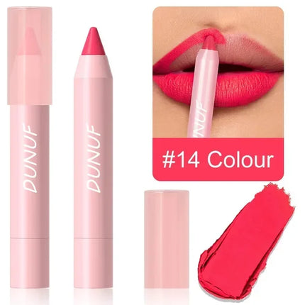 18 Color Matte Lipstick Pen Waterproof Lasting Nude Brown Lip Liner Pencil Red Lip Contour Tint Lip Contouring Cosmetic Makeup