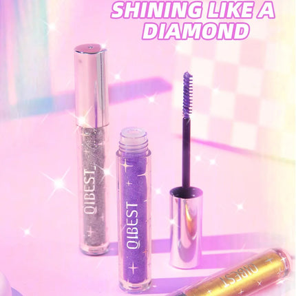 Halloween Sparkling Gold Diamond Mascara Glitter Pearlescent Small Metal Bar Waterproof Fast Dry Eyelash Curl Extension Makeups