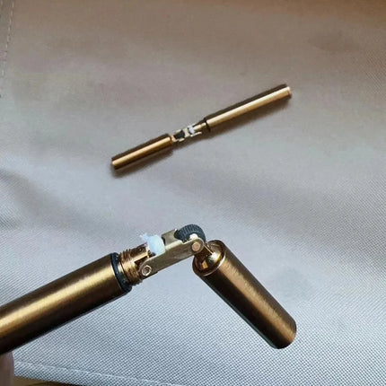 New Brass NunchakuLighter Windproof Mini RetroGrinding Wheel Ignition FlintFireless Men's Smoking ToyGift