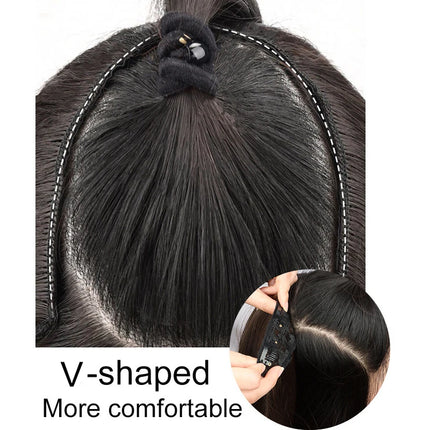 22Inch Synthetic Long Micro Curly Layered Hair Extension Patch Natural Looking Invisible One Piece Wig for Women