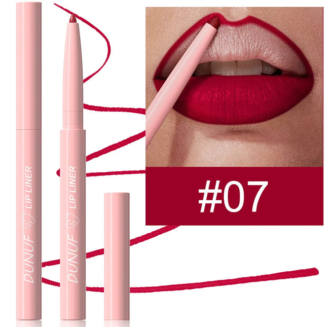 Long-Lasting Matte Tapered Nib Lip Liner Pencil Creamy Plumping Waterproof Natural Nude Brown Slim Lip Stain Makeup