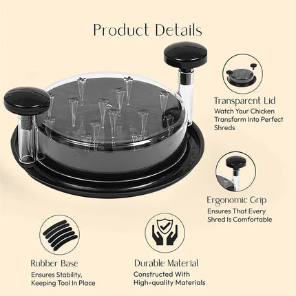 Chicken Shredder Non-Slip Meat Grinders For Pork Beef Cooked Chicken Breasts Vegetable Kitchen Tool Ergonomic Handle Shredder