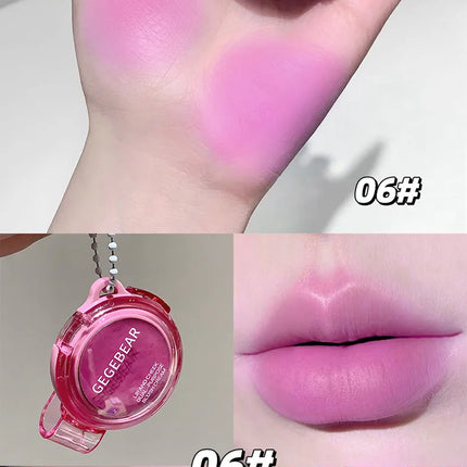 Gege Bear Natural Cream Blush Cheek Color Stick Dual Use Lip And Cheek Gift For Beauty And Health Makeup Fans