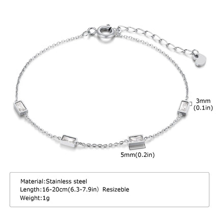 Women Chain Bracelet Silver Color, Stainless Steel Link Stackable Bracelets, Layered Fashion Accessories Gifts