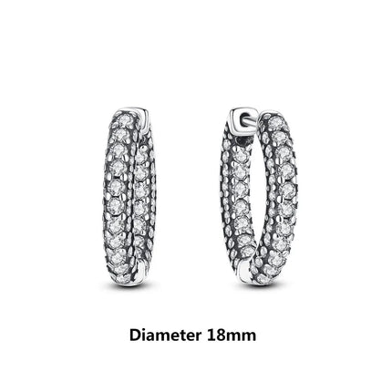 New 2026 Original 925 Sterling Silver Earrings For Women Piercing Hoop Love Heart Earings Rose Gold Wedding Gift Luxury Jewelry