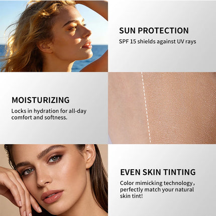 Lakerain Color Changing Liquid Foundation Coverage Skin Shade Matching Makeup SPF15 Moisturizing Even Toning Natural Makeup