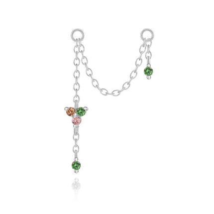 CANNER 1PC 925 Sterling Silver Chain Tassel Piercing Earrings Chain Charm Accessories For Woman Shiny Earring Fine Jewelry Gift