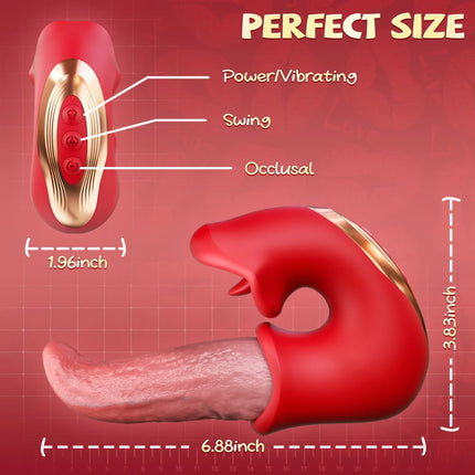 3 in 1 Realistic Tongue Vibrador Adult Sex Toys Clitoris Stimulator Dildo Vibrating Occlusion Swinging Female Masturbator 599