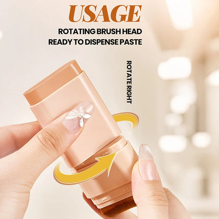 2-in-1 Concealer Eraser Dual-Ended Foundation Stick with Brush Head Nine Colors European and American Waterproof Non-Cakey Solid Foundation Cream 15G/Stick-1 Stick