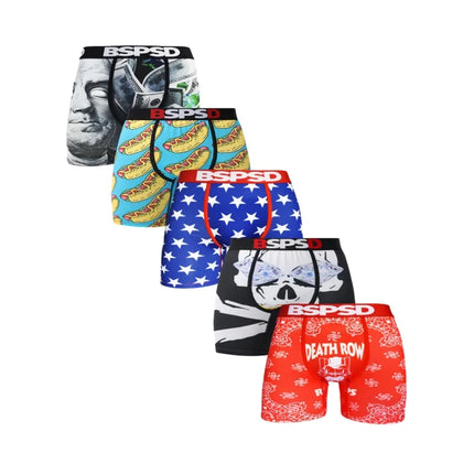 5Pcs Men Underwear Boxers Breathable Sweat-Wicking Man Swimming Underpants Plus Size Mens Panties Trunks Sexy Men's Boxershorts