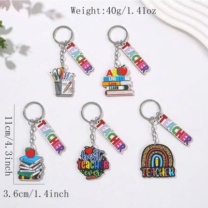 5pcs Teacher Appreciation Keychains For Adults Back To School Gifts