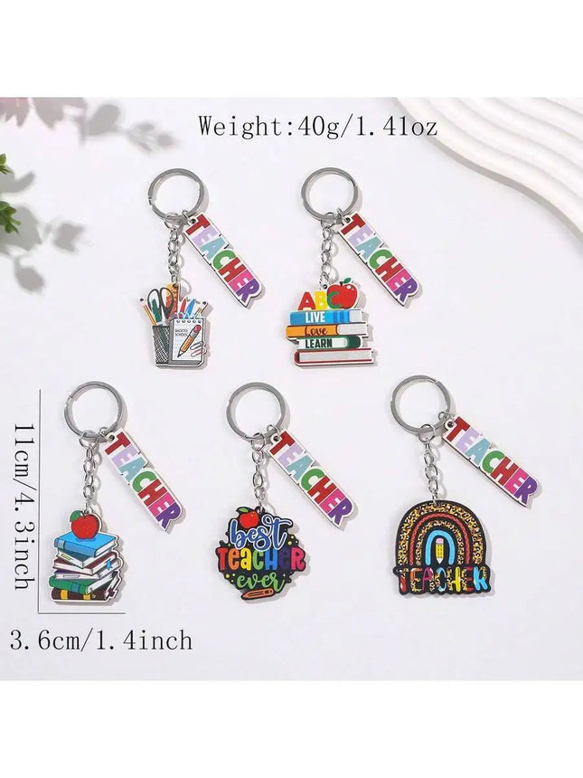 5pcs Teacher Appreciation Keychains For Adults Back To School Gifts