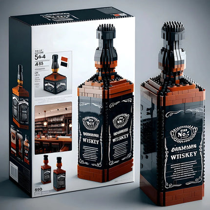 New Creative Whiskey Bottle Building Blocks, 3D Puzzle DIY Model Kits for Adults, Home Bar Decoration, 10 Styles Available