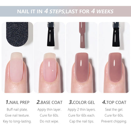 1/6Pcs Nude Collection Gel Nail Polish Set Soak Off UV LED Semi Permanent Nail Art Kit for French Manicure DIY Popular Color