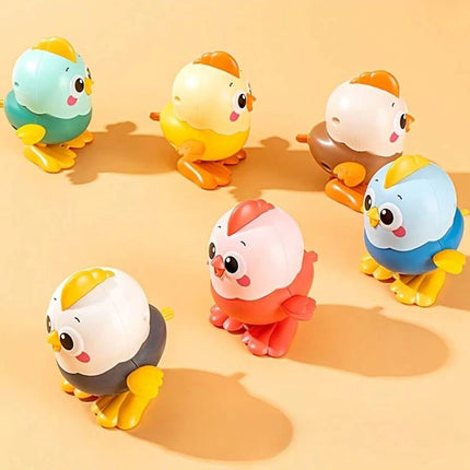 Novelty Clockwork Cartoon Jumping Chicken Toy,Interactive Crawling Toy for Kids,Durable and Fun,Birthday Baby Toy Gifts