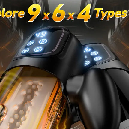 Automatic Thrusting Sucking Male Masturbator Blowjob Masturbation with Handle LCD Display Penis Pump Stroker Sex Toys for Men 18