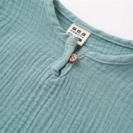 0-5Y Baby Summer Sets Solid Cotton Linen T-shirts+Elasctic Shorts Kids Clothes Casual Clothing Sets for Children Outfit Set