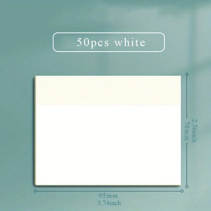 50 Sheets Transparent Sticky Note Pads Waterproof Self-Adhesive Memo Notepad School Office Supplies Stationery