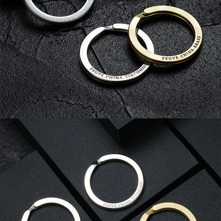 Black Titanium Keyring Car Men Flat Key Chain Rings Holder Lightweight EDC ARC Keychain Buckle for Accessories Gadgets Wholesale