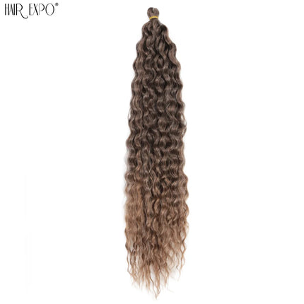 22"Ariel Curl Crochet Hair Synthetic Deep Wave Braid Hair Extension Ombre Ariel Curl Hair Soft Water Wave Twist Hair Blonde Pink