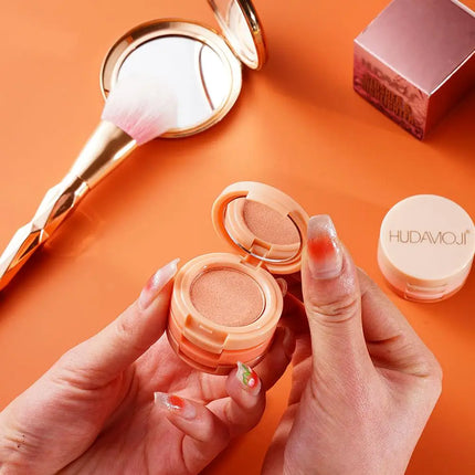 3 in - 1 One Makeup Palette Peach Blush Contour Shadow Highlighter with Matte & Glitter Pigments for Eyebrow Nose and Face Plus