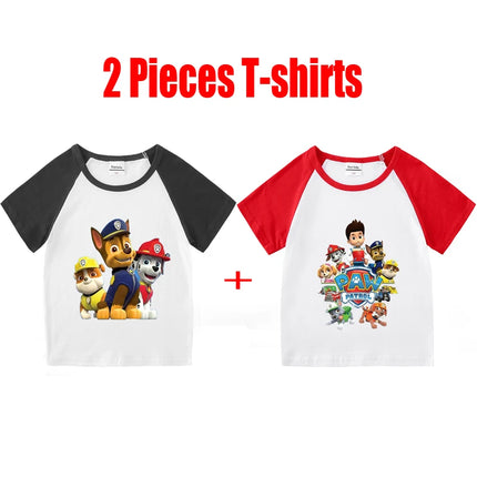 Child T-Shirt for Boys Girls Kids Shirts Baby Short Sleeve PAW Patrol Print T-Shirt Toddler Cotton Cartoon Tee Tops Clothing