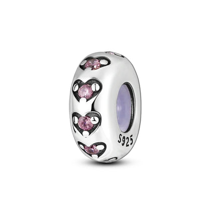 Charm Hot Sales 925 Sterling Silver Charms Beads CZ pave Round Clip Charms Fit Original Bracelet Necklace Charms Jewelry Gift