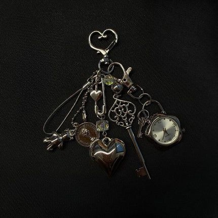 Original Hollow Heart Pocket Watch Chain Keychain Design Steampunk Clock Vintage Necklace Pendant Jewelry Watch Men Women Gift