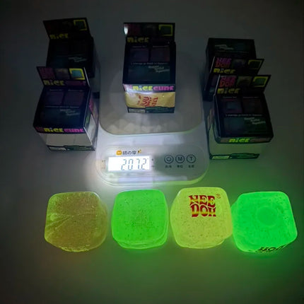 New Schylling Needoh Nice Cube Squishy Stress Toy Glow In The Dark Slow Rebound Sensory Glitter Pressure Relief For Adults gifts