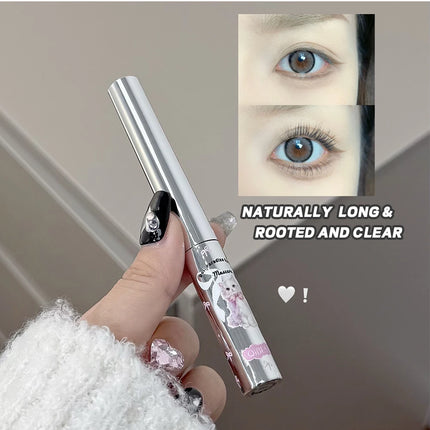 Silk Fiber Curling Mascara Ultra-Fine Brush Waterproof Long Lasting Smudge-Proof Mascara Lengthening Volumizing Eyelashes Makeup