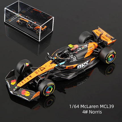 Bburago 1:64 2025 F1 With Dust Cover Alloy Car Model Formula Racing Die Cast Toy SF25 RB21 W16 MCL39