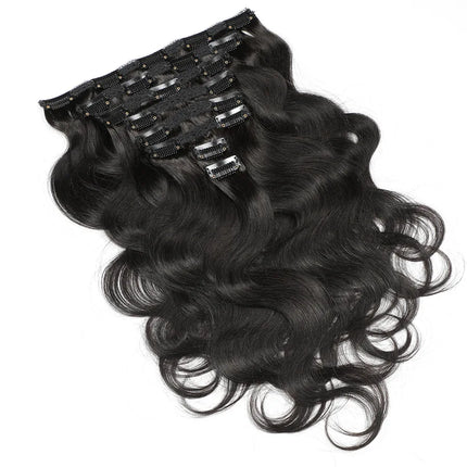 Body Wave Clip In Hair Extensions Human Hair 120g/set Brazilian Remy Virgin 100% Human Hair Natural Color 8-28 Inch For Women