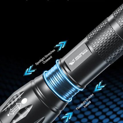 Portable LED Flashlight High Bright Mini Usb Rechargeable Light Telescopic Zoom 3Levels Light for Outdoor Camping Hiking Use