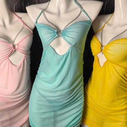 Cross-border foreign trade new perspective high elastic mesh yarn flirting underwear hip skirt pajamas nightgown sex women