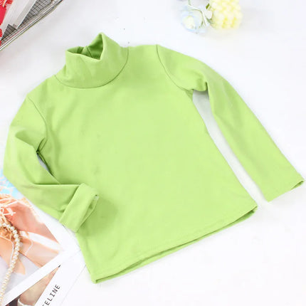 New 2025 Autumn Winter Boys Girls Kids Fashion Solid T-Shirt Tops Children O-Neck Long Sleeve Warm Casual T-Shirts